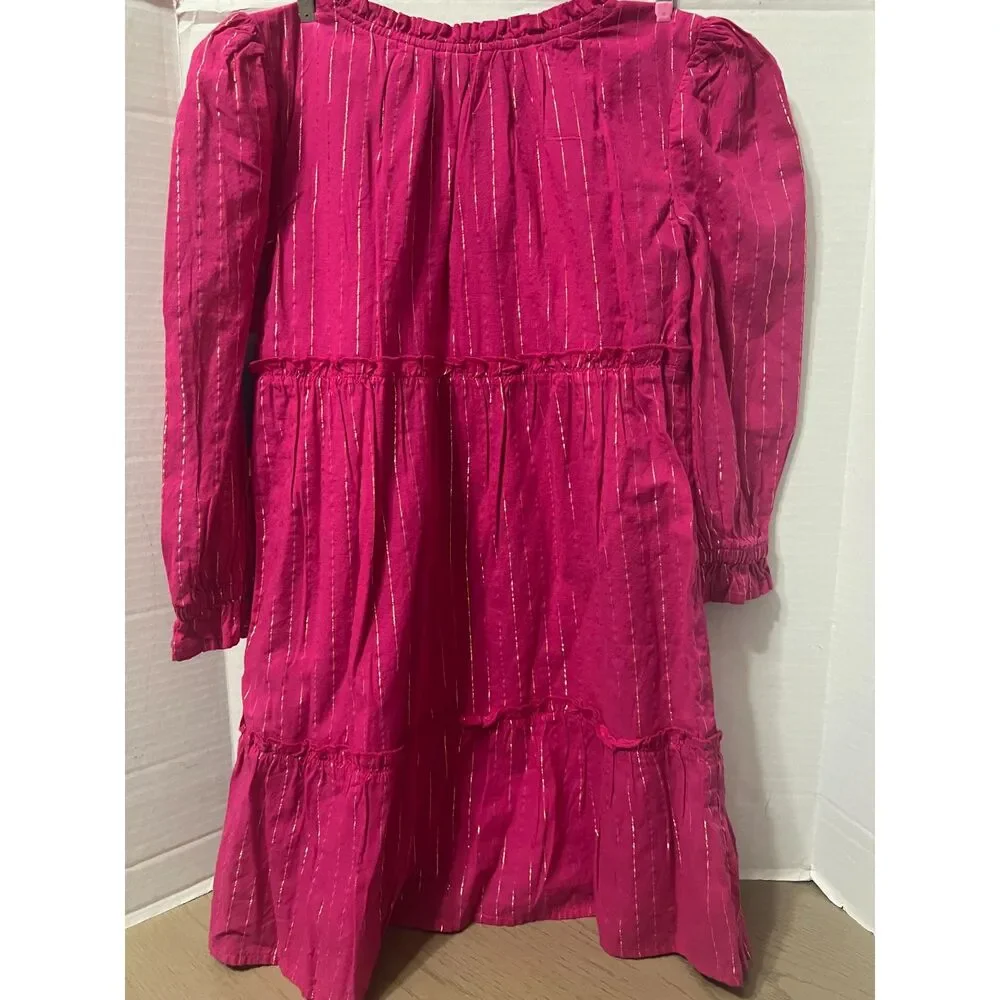 Gap Kids Girls magenta Pink Tiered Dress Size 7/8 New